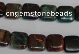CDS262 15.5 inches 12*12mm square dyed serpentine jasper beads