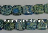 CDS270 15.5 inches 12*12mm square dyed serpentine jasper beads