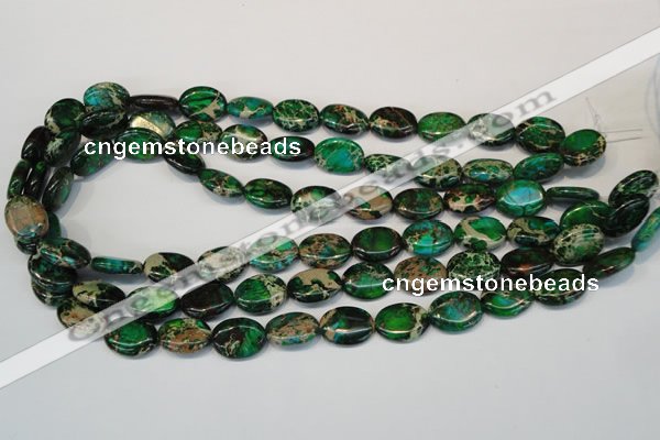 CDT181 15.5 inches 12*16mm oval dyed aqua terra jasper beads