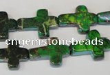 CDT209 15.5 inches 15*20mm cross dyed aqua terra jasper beads