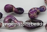 CDT42 15.5 inches 15*24mm petal shaped dyed aqua terra jasper beads