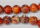 CDT494 15.5 inches 12mm round dyed aqua terra jasper beads