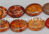 CDT532 15.5 inches 15*20mm oval dyed aqua terra jasper beads