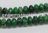 CDT72 15.5 inches 6*10mm rondelle dyed aqua terra jasper beads