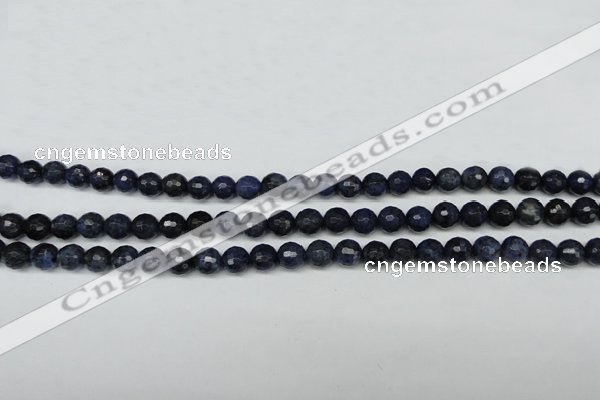 CDU111 15.5 inches 6mm faceted round blue dumortierite beads