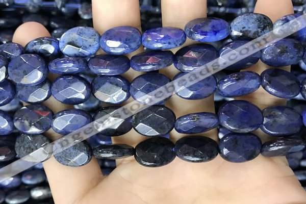 CDU217 15.5 inches 10*14mm faceted oval blue dumortierite beads