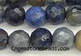 CDU380 15 inches 6mm faceted round dumortierite beads