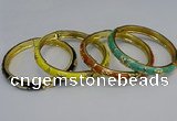 CEB115 7mm width gold plated alloy with enamel bangles wholesale