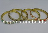 CEB117 6mm width gold plated alloy with enamel bangles wholesale