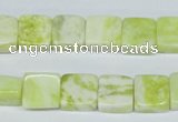 CEJ51 15.5 inches 10*10mm square lemon jade gemstone beads wholesale
