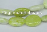 CEJ52 15.5 inches 12*16mm oval lemon jade gemstone beads wholesale