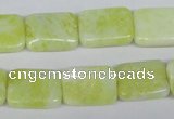 CEJ57 15.5 inches 12*16mm flat rectangle lemon jade beads wholesale