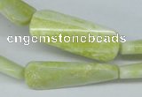 CEJ58 15.5 inches 13*43mm twisted rectangle lemon jade beads wholesale