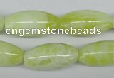 CEJ59 15.5 inches 12*24mm rice lemon jade gemstone beads wholesale