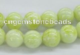 CEJ63 15.5 inches 12mm round lemon jade gemstone beads wholesale