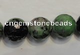 CEP110 15.5 inches 16mm faceted round epidote gemstone beads