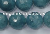 CEQ20 15.5 inches 20mm faceted round blue sponge quartz beads