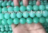 CEQ316 15.5 inches 16mm faceted round green sponge quartz beads