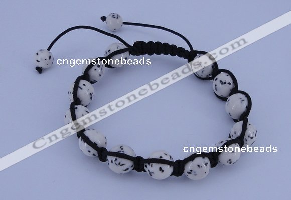 CFB508 10mm round turquoise beads adjustable bracelet wholesale