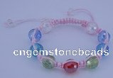 CFB530 12mm faceted round crystal beads adjustable bracelet wholesale