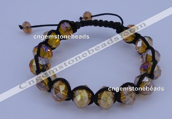 CFB535 8*12mm faceted rondelle crystal beads adjustable bracelet wholesale