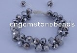 CFB585 8*10mm faceted rondelle crystal beads adjustable bracelet