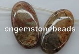 CFC104 Top-drilled 20*30mm oval fossil coral beads wholesale