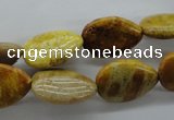 CFC109 15.5 inches 13*18mm flat teardrop fossil coral beads wholesale