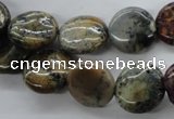 CFC123 15.5 inches 14mm flat round fossil coral beads wholesale