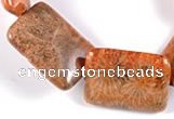CFC40 15 inches 18*25mm rectangle fossil coral beads Wholesale