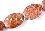 CFC42 18*25mm oval 15 inches fossil coral beads Wholesale