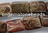 CFC99 15.5 inches 15*20mm rectangle fossil coral beads wholesale