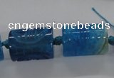 CFG1103 15.5 inches 15*20mm carved tube agate gemstone beads