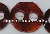CFG281 15.5 inches 44mm carved coin red agate beads