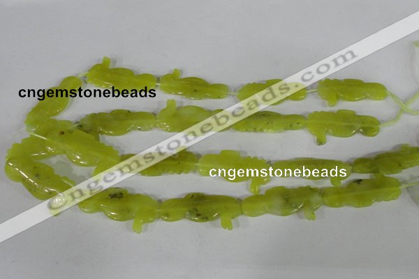 CFG515 15.5 inches 18*34mm carved animal Korean jade beads