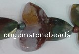 CFG522 15.5 inches 34*37mm carved flower Indian agate beads