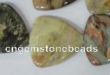 CFG532 15.5 inches 25*25mm carved triangle jasper gemstone beads