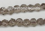 CFG60 15.5 inches 8*10mm carved pig-shaped smoky quartz beads