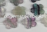 CFG660 15.5 inches 15mm carved flower fluorite gemstone beads