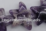 CFG910 15.5 inches 30*33mm carved star dogtooth amethyst beads