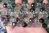 CLF1163 15.5 inches 10mm faceetd round fluorite gemstone beads