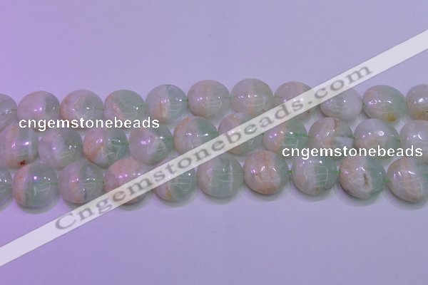 CFL1212 15.5 inches 18mm flat round green fluorite gemstone beads