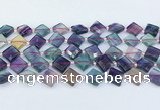 CFL1230 15.5 inches 12mm faceted diamond fluorite beads