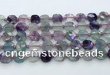 CFL1233 15.5 inches 10mm faceted square fluorite beads