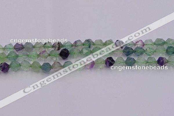 CFL1408 15.5 inches 10mm faceted nuggets fluorite gemstone beads