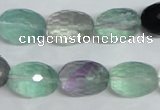 CFL308 15.5 inches 12*16mm faceted rice natural fluorite beads