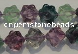 CFL482 15.5 inches 10*10mm carved cube natural fluorite beads