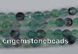 CFL51 15.5 inches 6mm faceted round AB grade natural fluorite beads