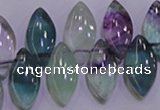 CFL701 Top-drilled 9*18mm marquise natural fluorite beads wholesale