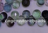 CFL705 Top-drilled 9*11mm faceted briolette natural fluorite beads